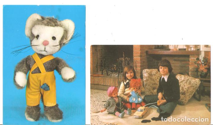 Giocattoli antichi: 2 postales de ni&ntilde;os con mu&ntilde;ecas Pitirolo, coche y Oso peluche, no escritas. .. Vell I Bell.