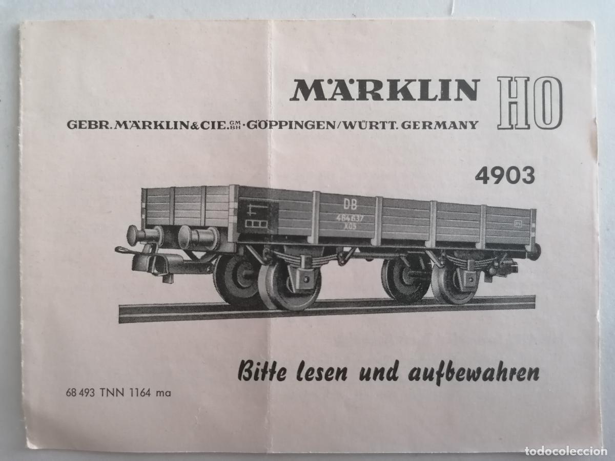 Juguetes antiguos: MANUAL MARKLIN HO - 4903 - Foto 1