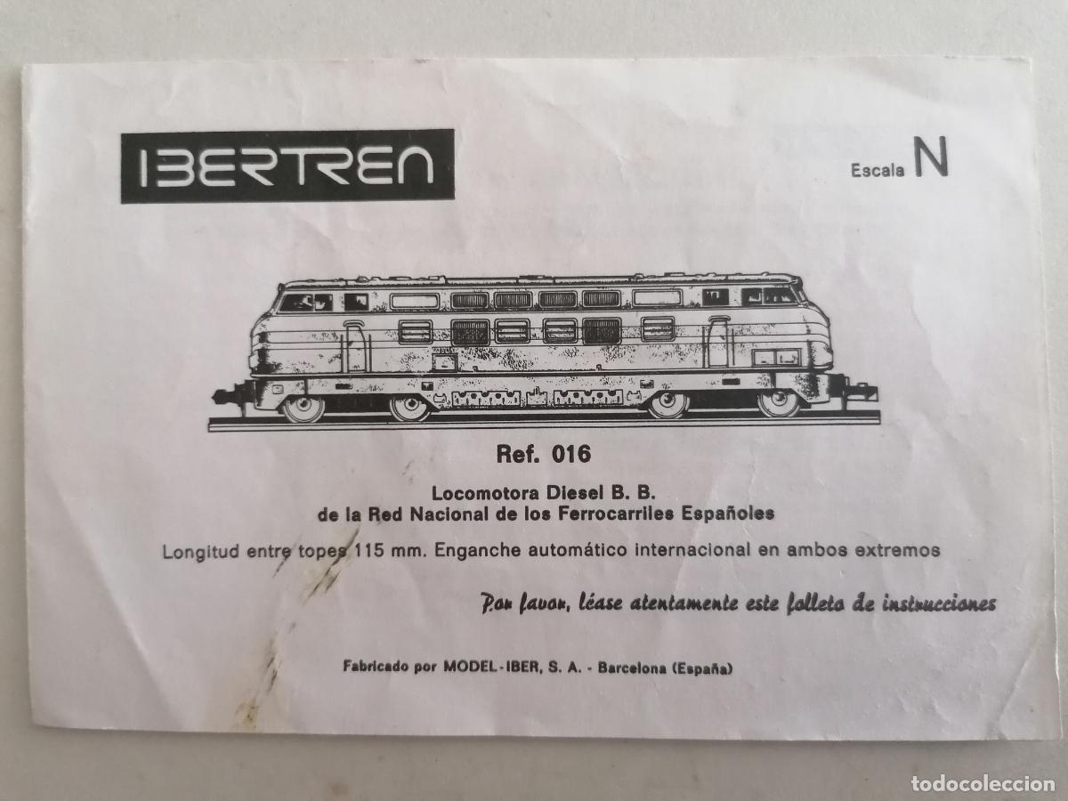Jouets Anciens: MANUAL IBERTREN N - LOCOMOTORA DIESEL B. B., REF 016
