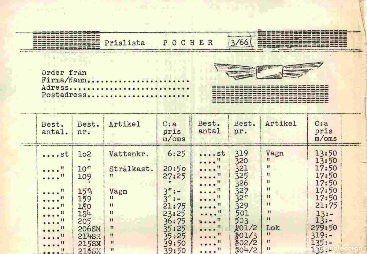 Brinquedos antigos: cat&agrave;logo POCHER 1966 ONLY PREISLISTE SEK Brochure - en sueco