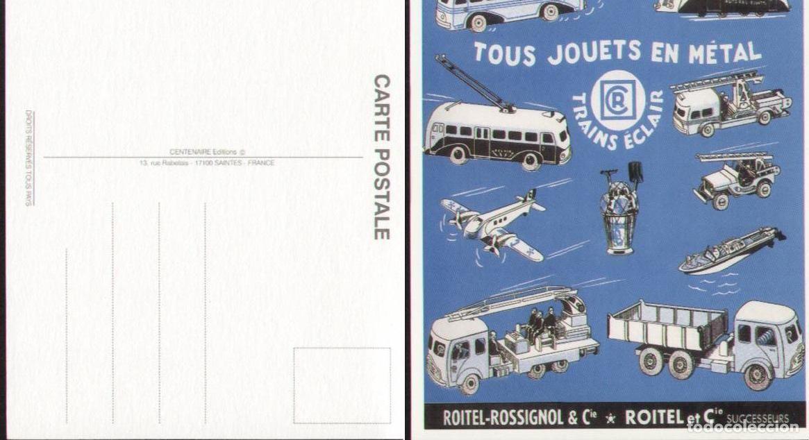 Juguetes antiguos: Tarjeta Postal C.R. TRAINS ECLAIR Roitel-Rossignol Jouets en M&eacute;tal