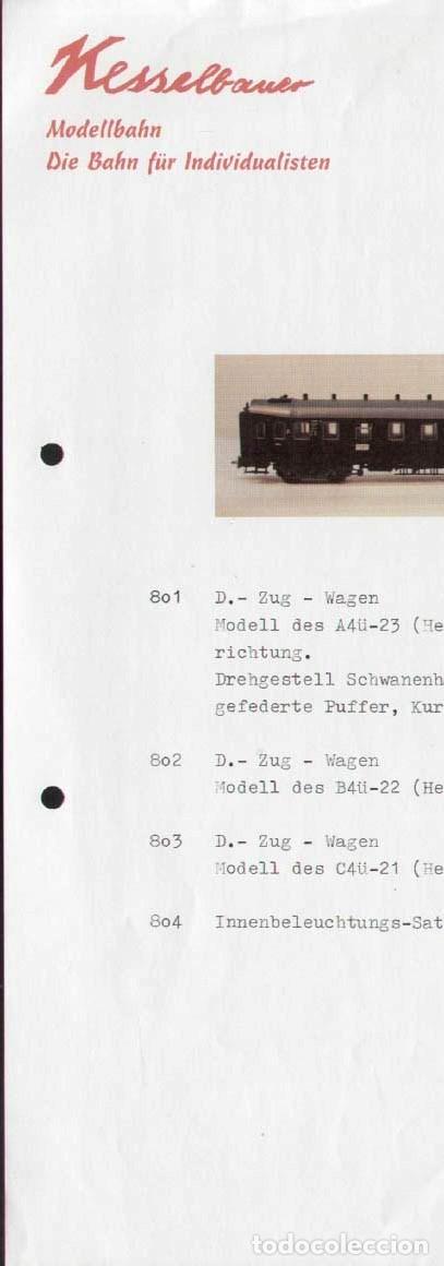 Juguetes antiguos: cat&aacute;logo KESSELBAUER 1990 Spur 1 D Zug Wagen - en alem&agrave;n