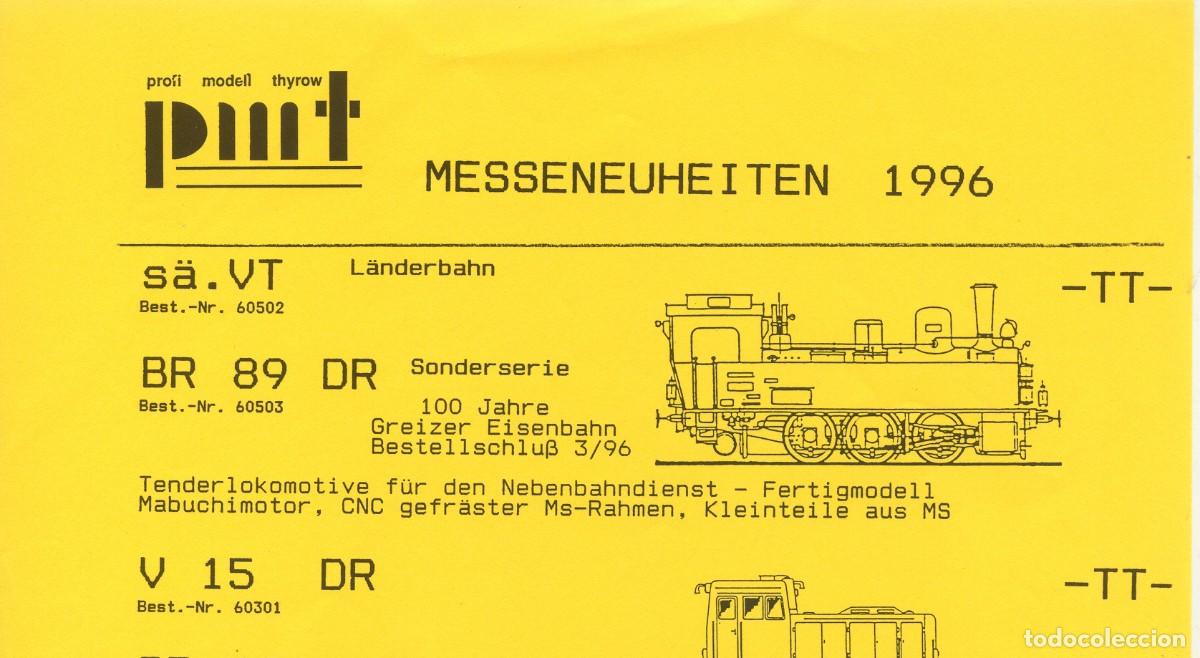 Juguetes antiguos: cat&aacute;logo PMT Profil Modell Thyrow Messeneuheiten 1996 Spur TT - en alem&aacute;n