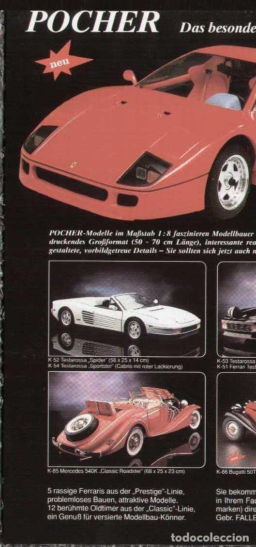 Juguetes antiguos: p&aacute;gina de publicidad POCHER FALLER 1991 Ma&szlig;stab 1/8 Modell Magazin 4/91 - en alem&agrave;n
