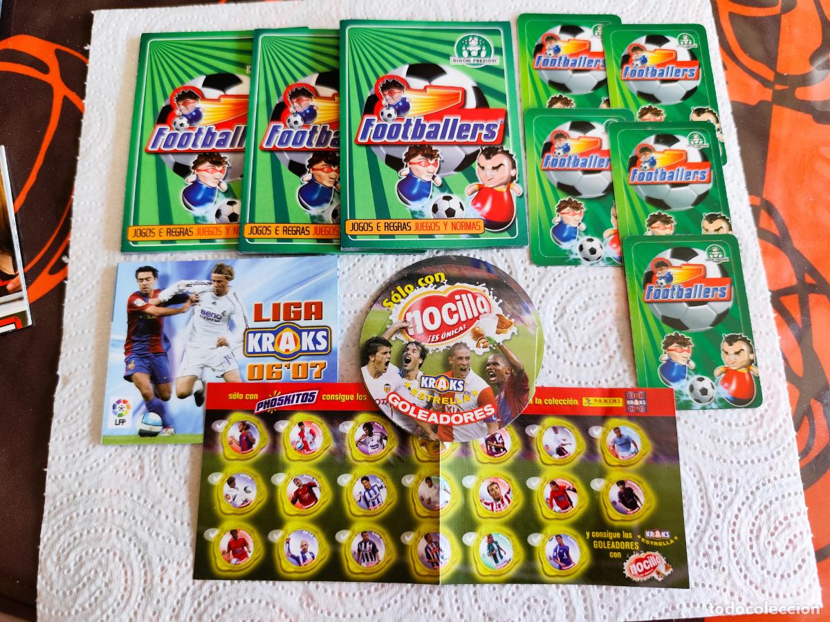 Juguetes antiguos: Cat&aacute;logos peque&ntilde;os de f&uacute;tbol KRAKS PHOSKITOS NOCILLA y FOOTBALLER