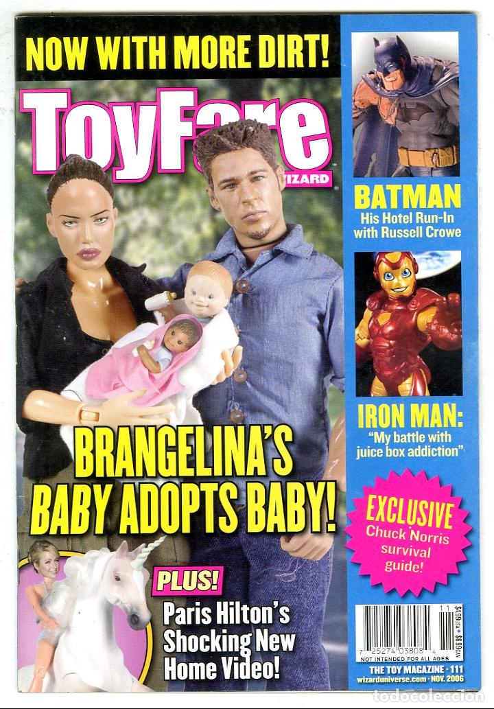 Juguetes antiguos: ToyFare n.111 / Brangelina's Baby Adopts Baby! / Batman / Iron Man (Nov, 2006)