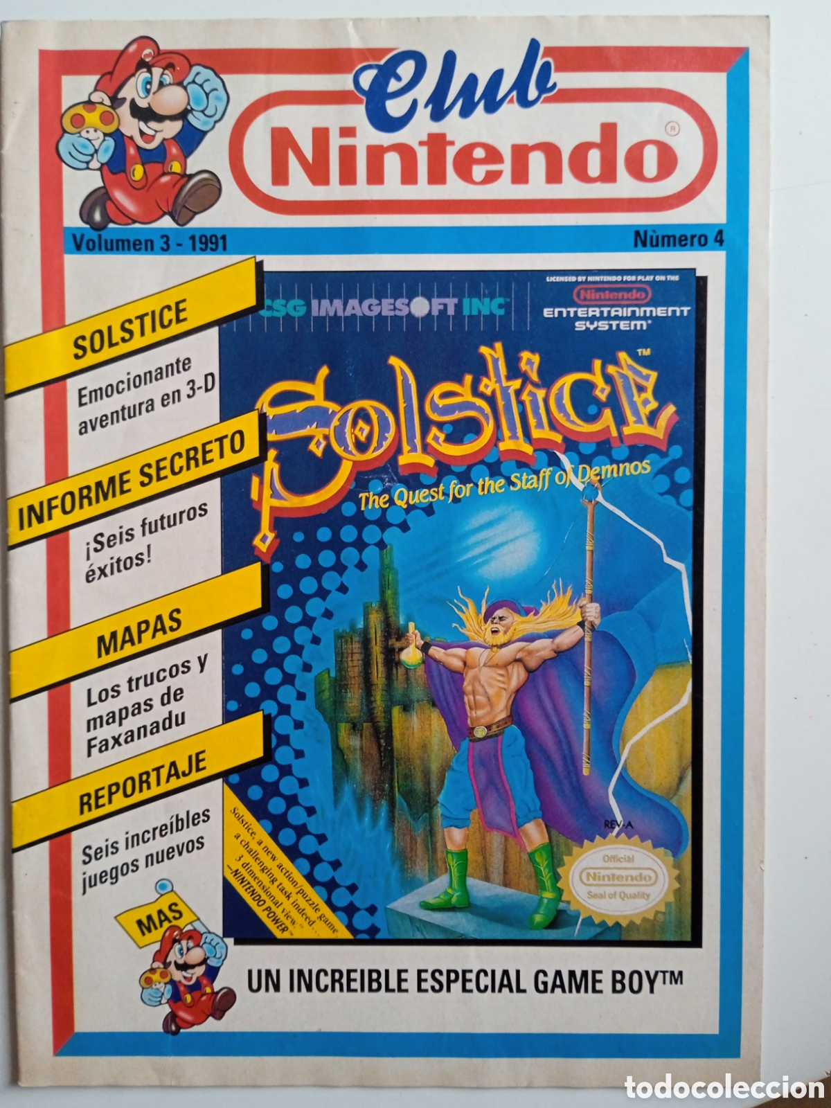 Juguetes antiguos: Club Nintendo Volumen 3 1991 n&uacute;mero 4
