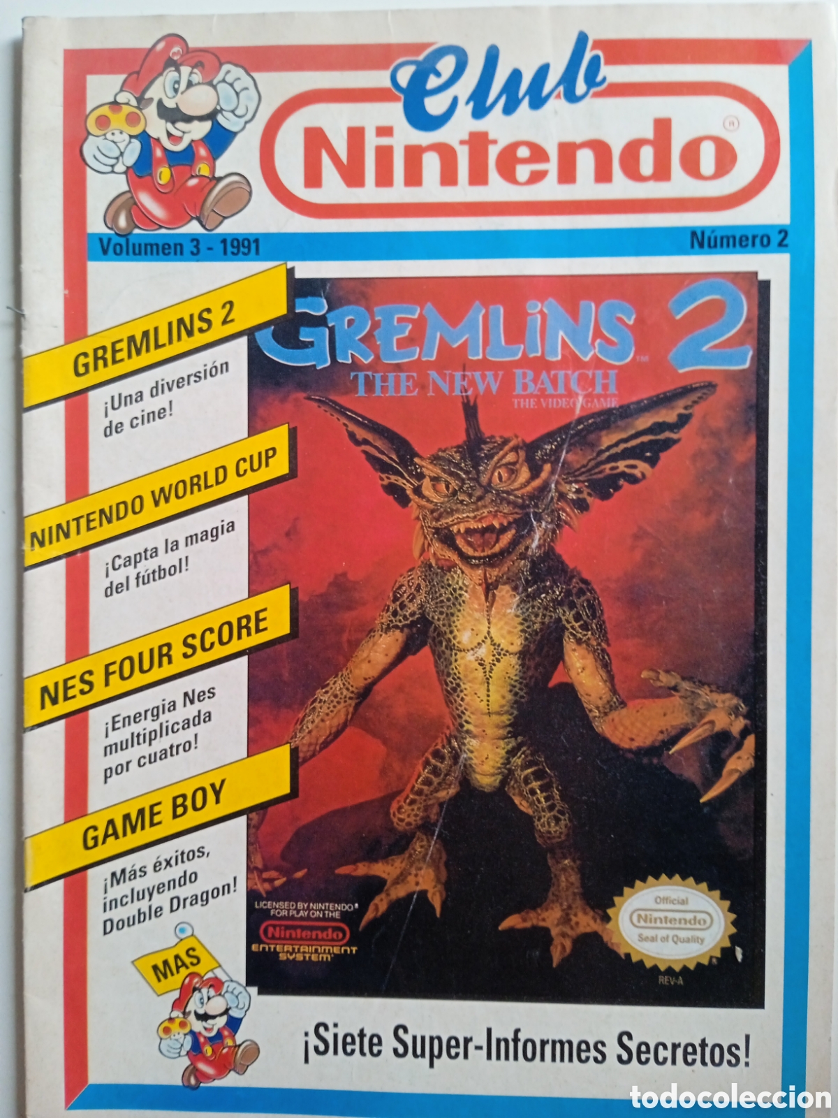 Juguetes antiguos: Club Nintendo Volumen 3 1991 n&uacute;mero 2 Gremlins 2 Ghostbuster II