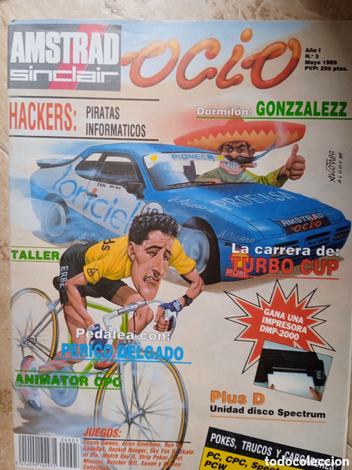 Juguetes antiguos: Amstrad Sinclair Ocio n&deg;3 A&ntilde;o I Hackers pedalea con Perico Delgado