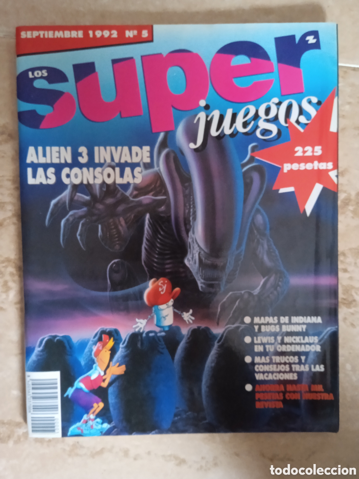 Juguetes antiguos: Revista Los Super Juegos n&deg;5 Sept 1993 Alien 3