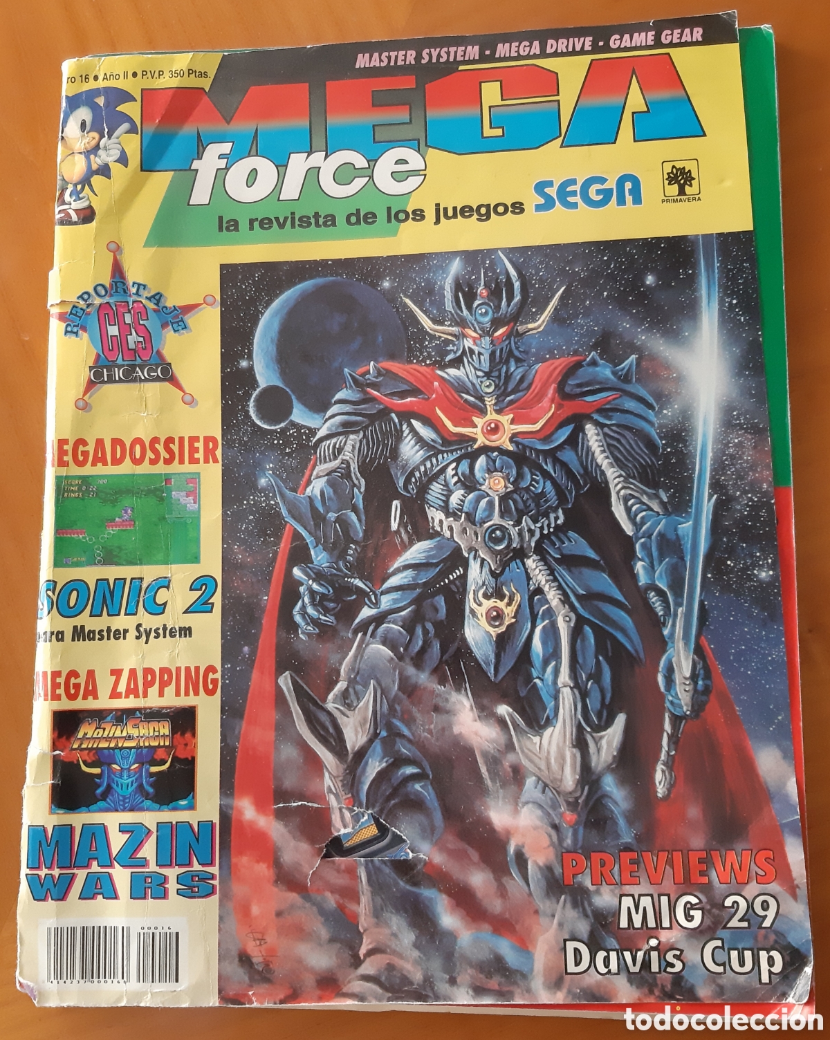 Juguetes antiguos: Revista de juegos Mega force de Sega. A&ntilde;o 1992.