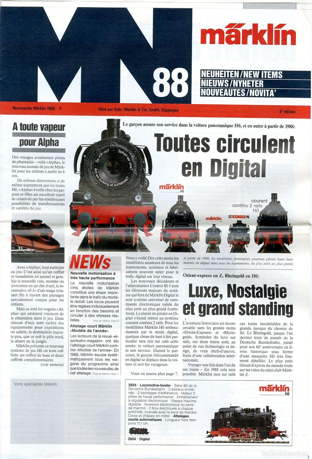 Brinquedos antigos: Cat&aacute;logo Trenes M&auml;rkl&iacute;n / Nouveaut&eacute;s M&auml;rklin 1988 F