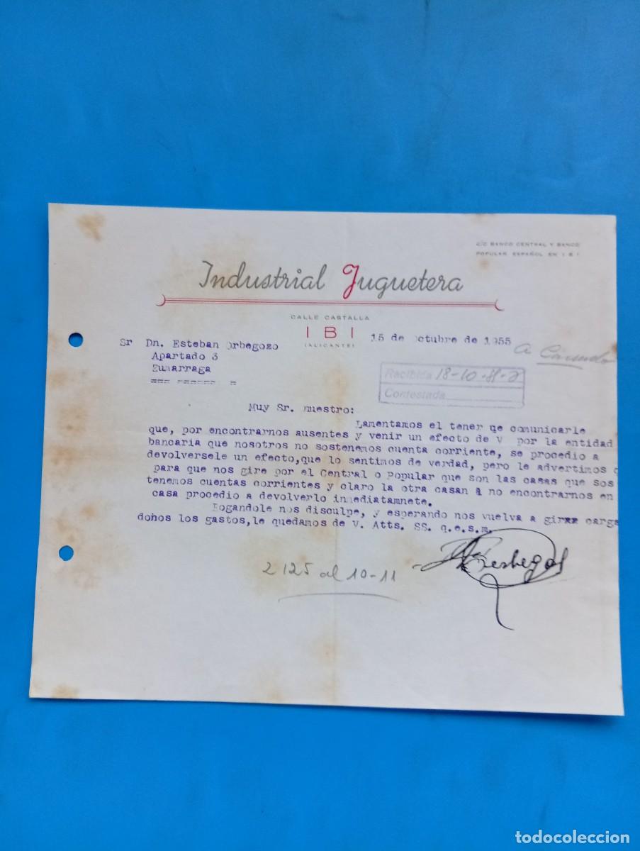 Juguetes antiguos: CARTA COMERCIAL. IBI, ALICANTE. 1955. INDUSTRIAL JUGUETERA.