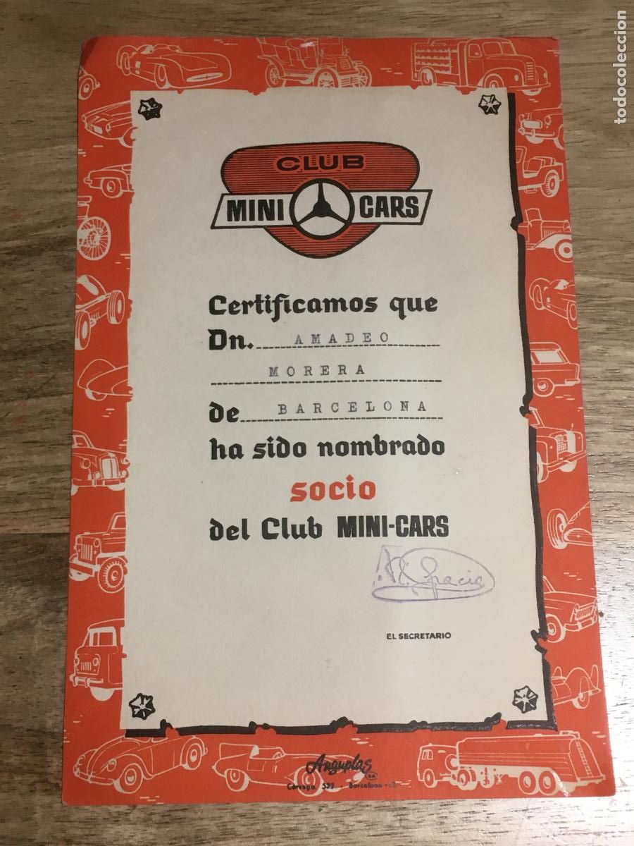 Juguetes antiguos: mini cars anguplas diploma original