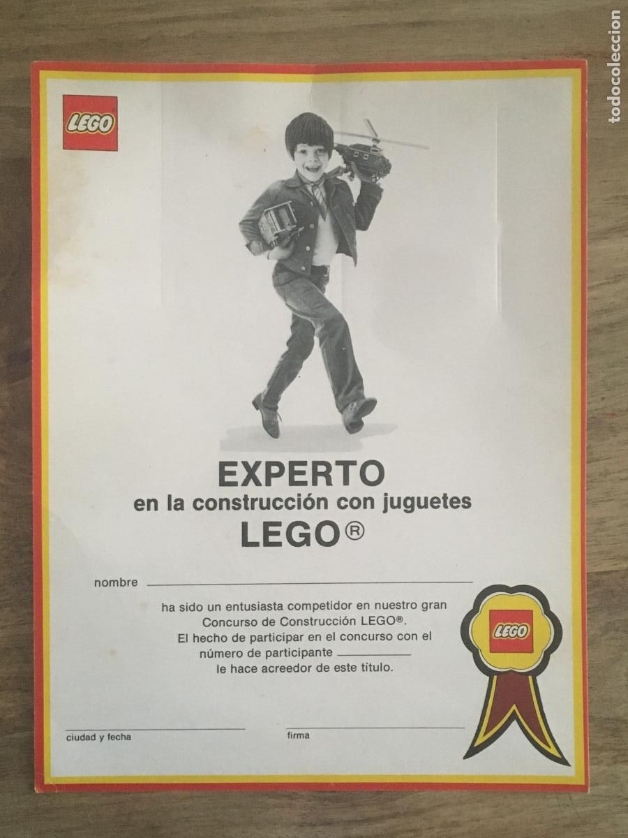 Juguetes antiguos: experto en lego diploma original antiguo a&ntilde;os 70 buen estado