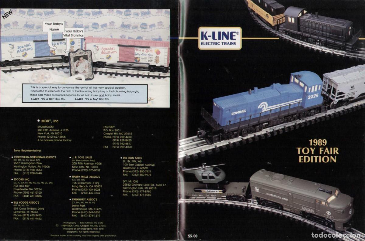 Juguetes antiguos: cat&agrave;logo K-LINE Electric Trains 1989 TOY FAIR EDITION + PREIS USD - en Ingl&eacute;s