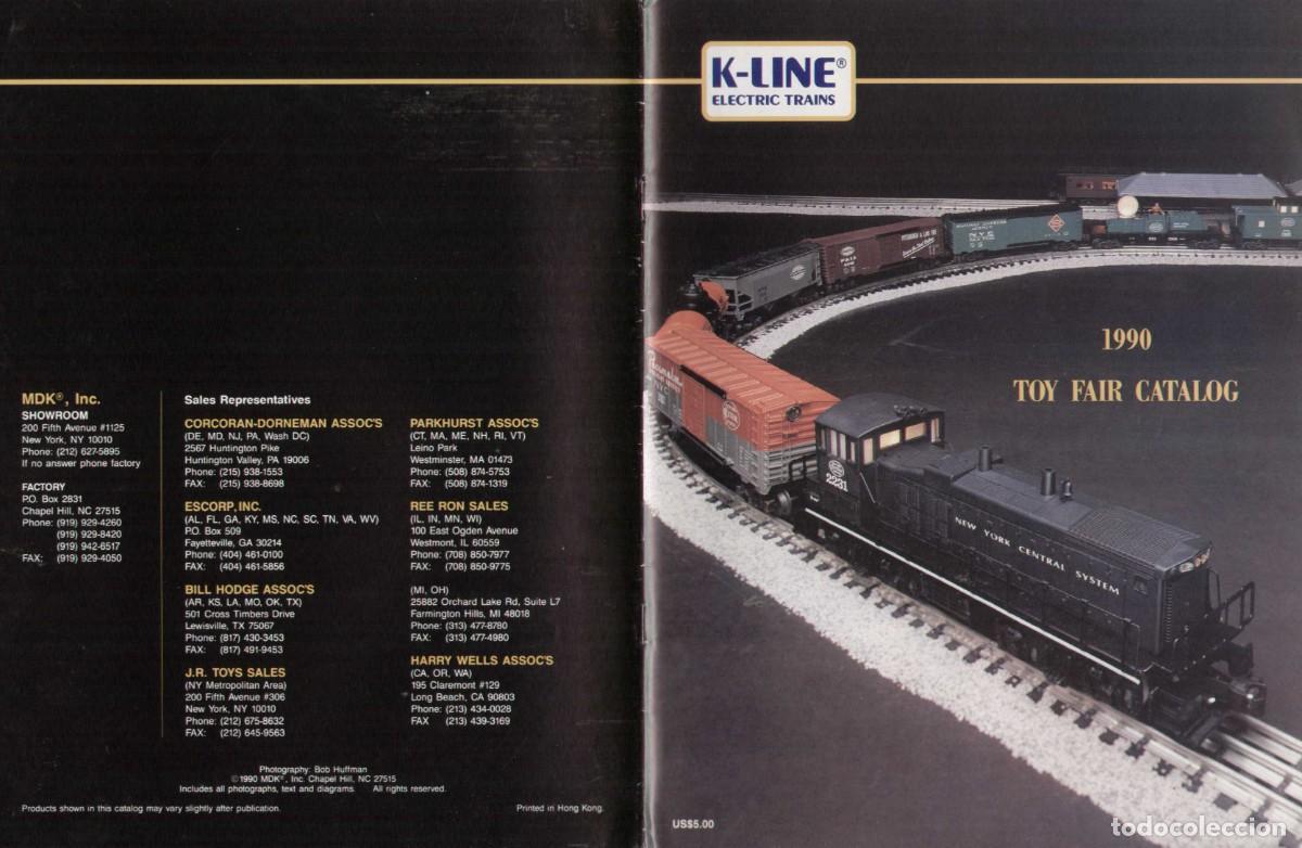 Juguetes antiguos: cat&agrave;logo K-LINE Electric Trains 1990 TOY FAIR CATALOG + PREIS USD - en Ingl&eacute;s