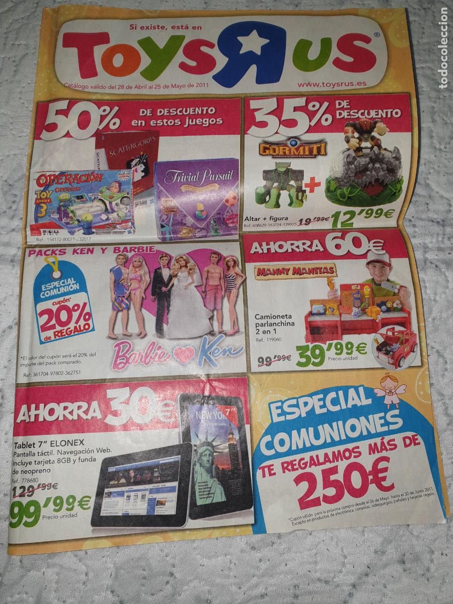 Juguetes antiguos: 2 CATALOGOs TOYS R US MAYO 2011 y OCTUBRE 2009