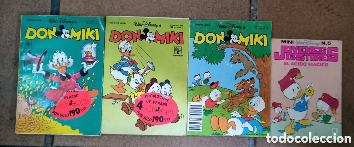 Juguetes antiguos: Lote Tebeos Comics Don Miki Walt Disney y Jovenes Castores Vintage