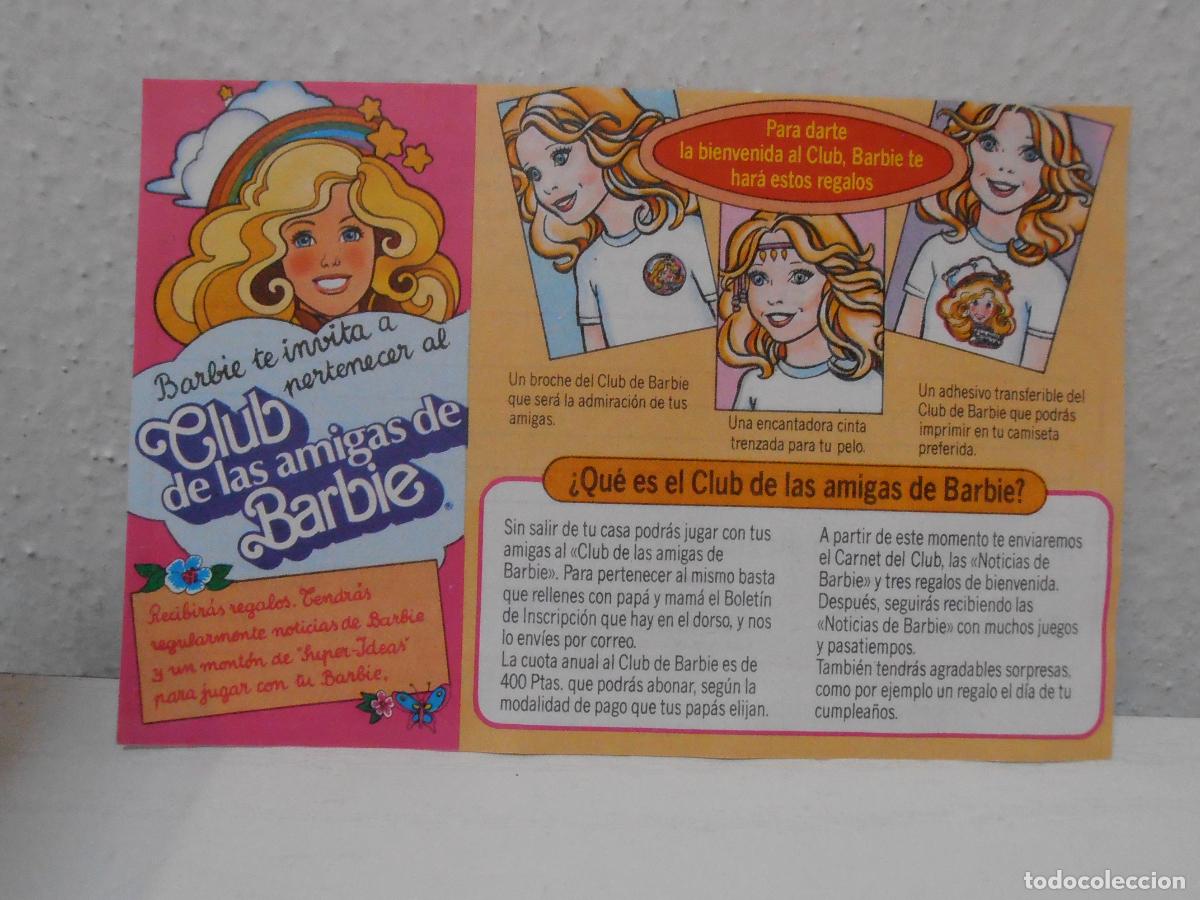 Juguetes antiguos: CARNET, CLUB DE LAS AMIGAS DE BARBIE, BOLETIN DE INSCRIPCION, MATTEL