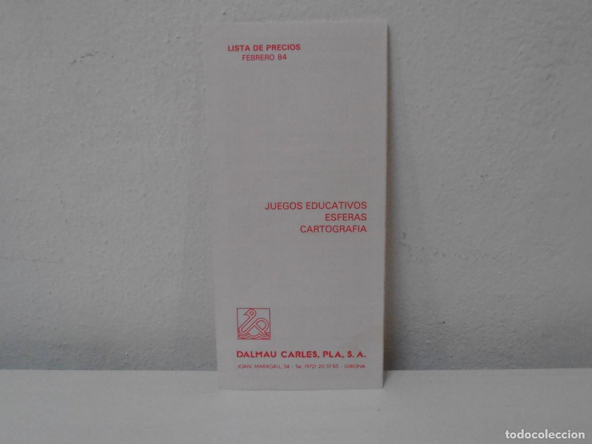 Juguetes antiguos: TARIFA DE PRECIOS, DALMAU CARLES PLA, 1984, ANTIGUA JUGUETERIA