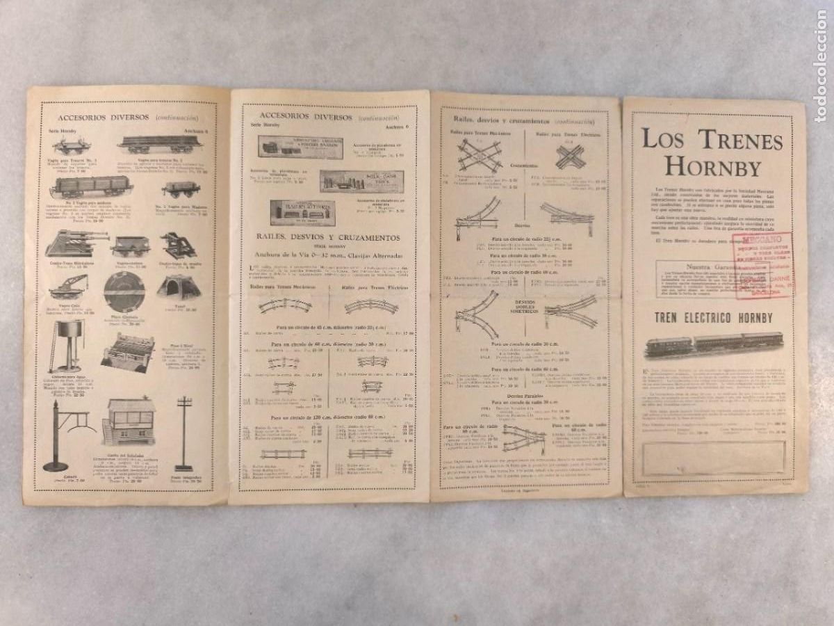 Juguetes antiguos: CATALOGO DESPLEGABLE 48X25 CM TRENES HORNBY MECCANO L5