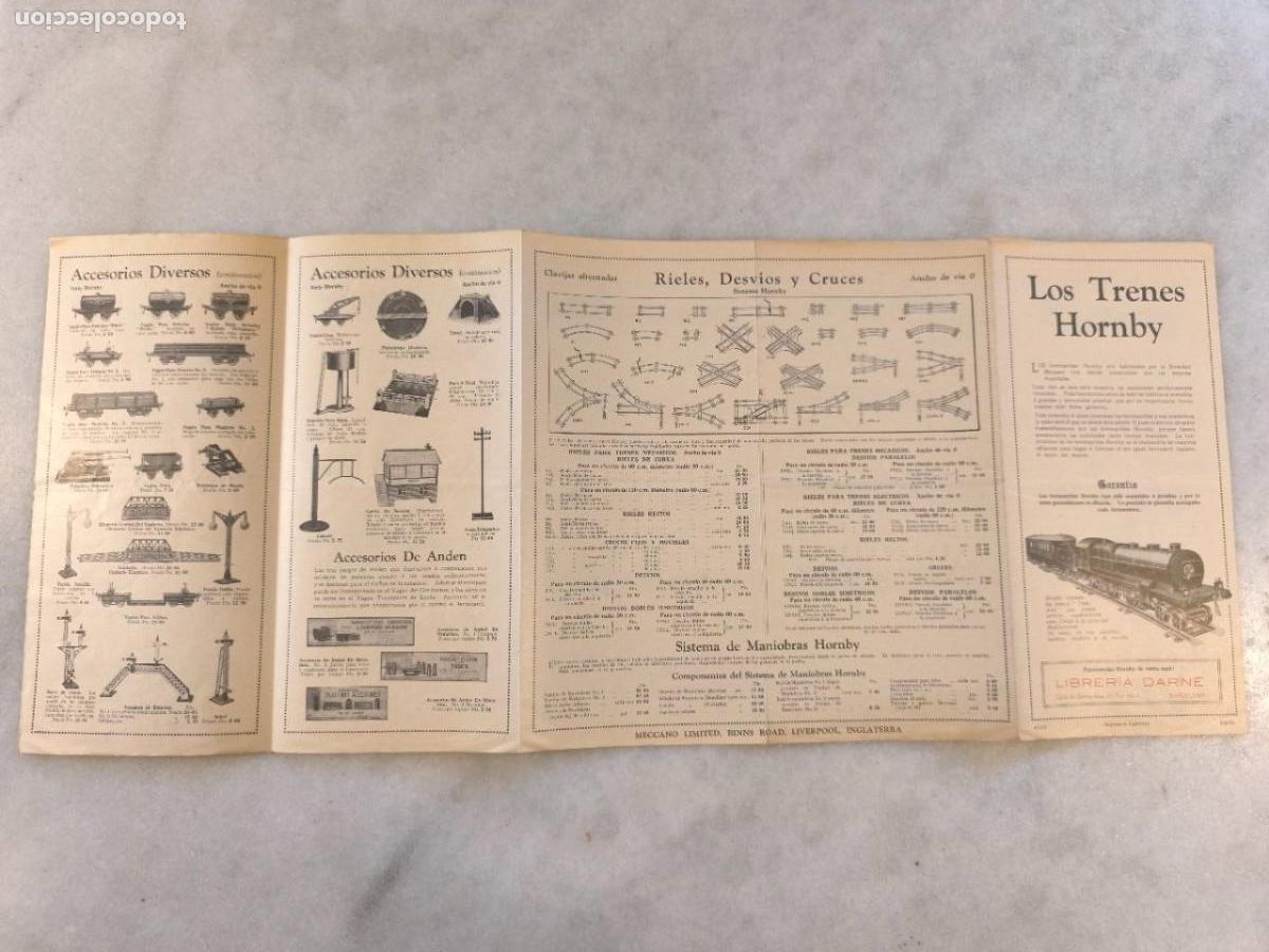 Juguetes antiguos: CATALOGO DESPLEGABLE 59X25 CM TRENES HORNBY MECCANO LIBRERIA DARNE L5