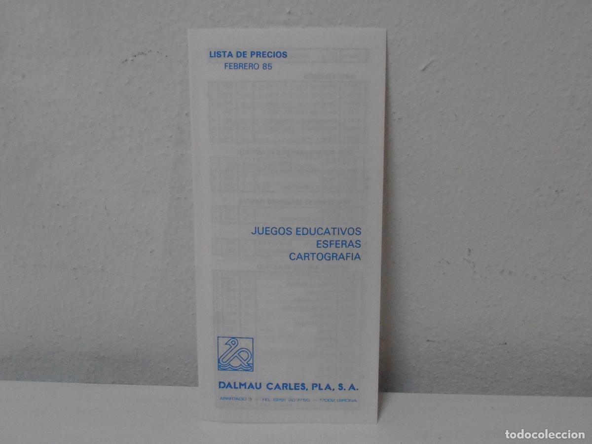 Juguetes antiguos: TARIFA DE PRECIOS, DALMAU CARLES SA, 1985, ANTIGUA JUGUETERIA