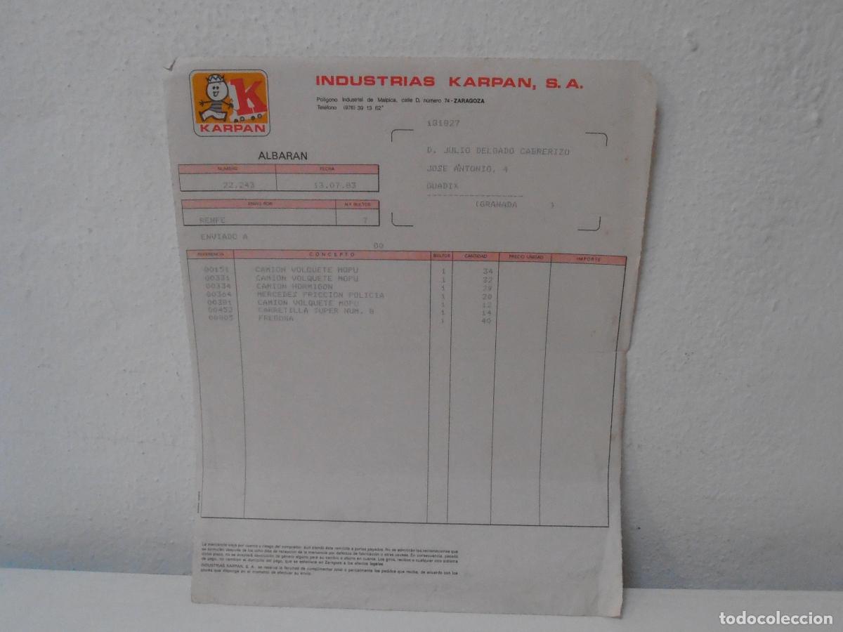 Juguetes antiguos: TARIFA PRECIOS TIENDA, KARPAN, 1989, ANTIGUA JUGUETERIA