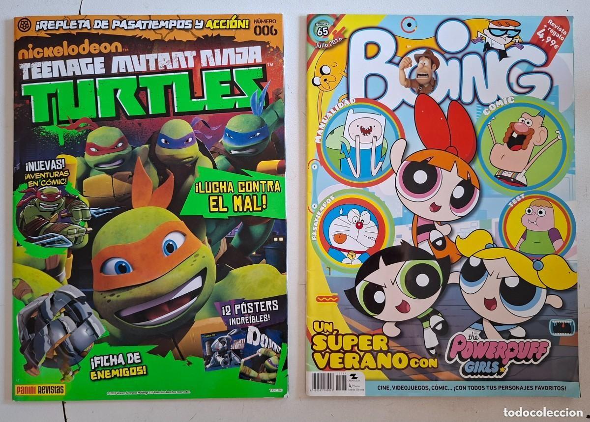 Juguetes antiguos: 2 REVISTAS PANINI TORTUGAS NINJA Y BANG SUPERNENAS - CON P&Oacute;STERS 2013/2016