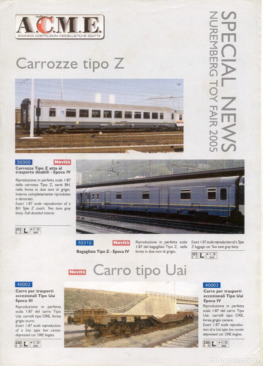 Juguetes antiguos: cat&agrave;logo ACME 2005 05 Novit&agrave; Foglio Informativo A.C.M.E. HO 1/87 - en ialiano y ingl&eacute;s