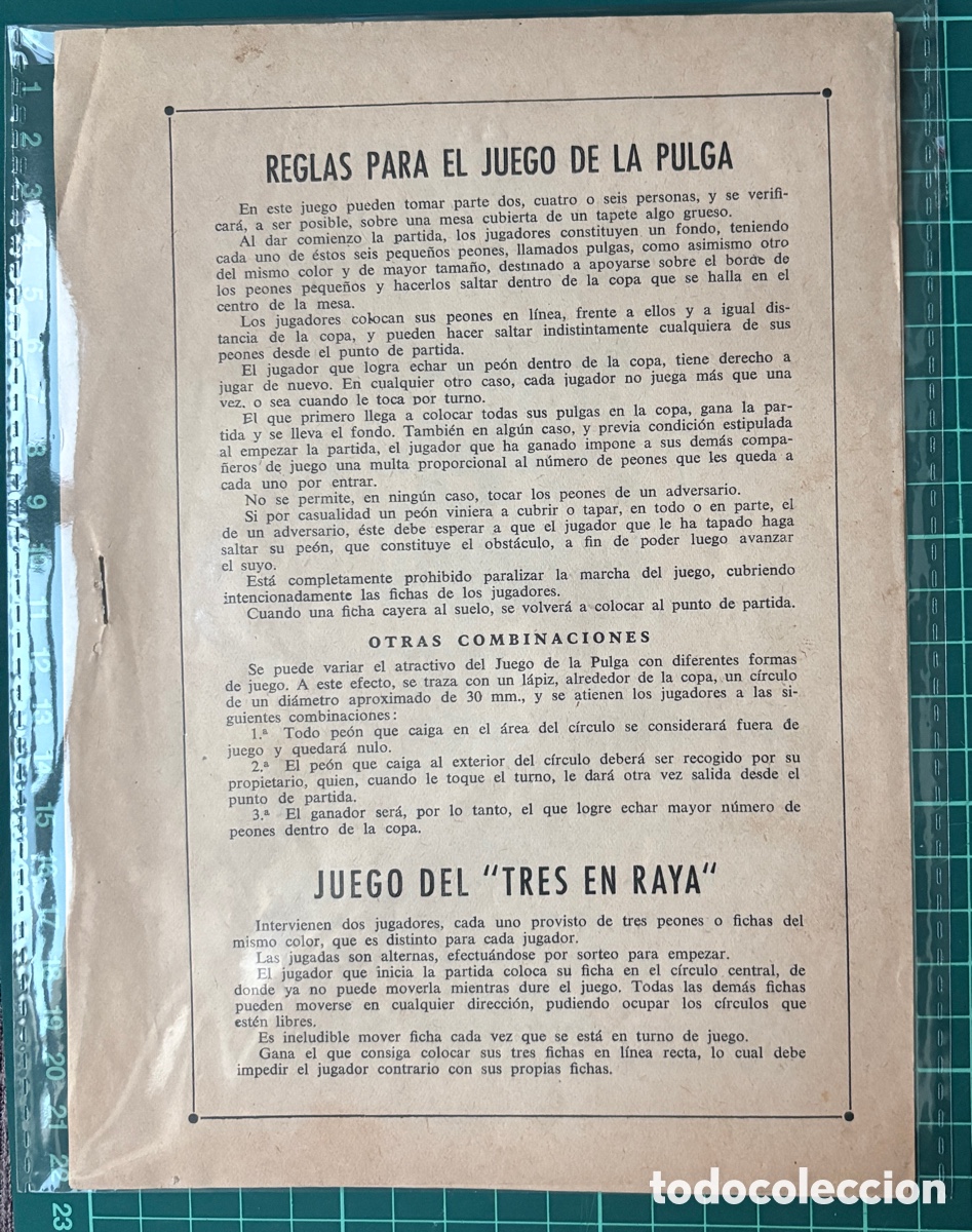 Juguetes antiguos: (L993) Folleto/Reglamento Antiguo Multi-Juegos: 6 Juegos en 5 Hojas. Ca. 1930-40.