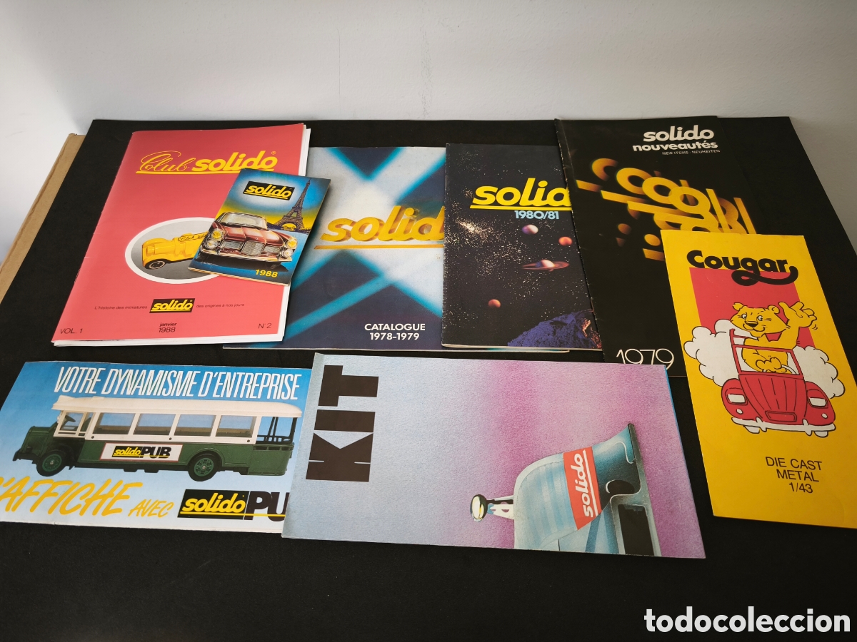 Juguetes antiguos: Lote de 8 catalogos miniaturas Solido a&ntilde;os 70-80
