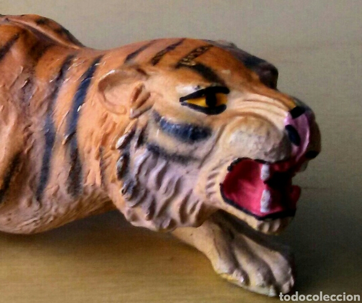 Figurines Elastolin Lineol - Lion, Singe, Tigre Et Arbre En Composition (ancien)