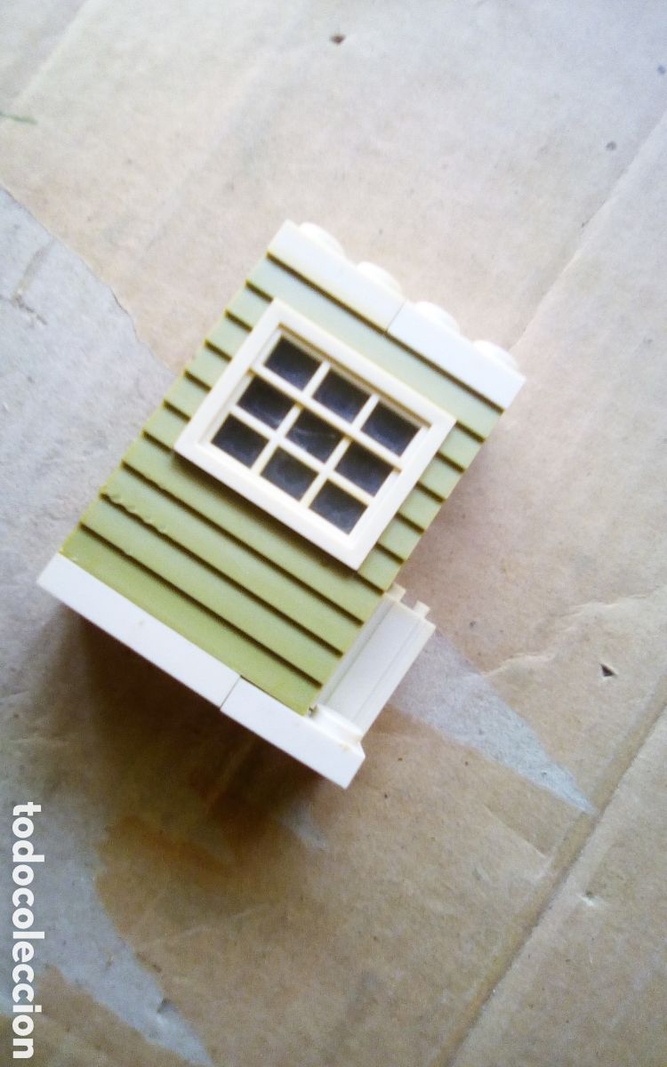 Juguetes antiguos Exin: Exin. Piezas casa construcci&oacute;n edificio, pared con ventana. - Foto 1