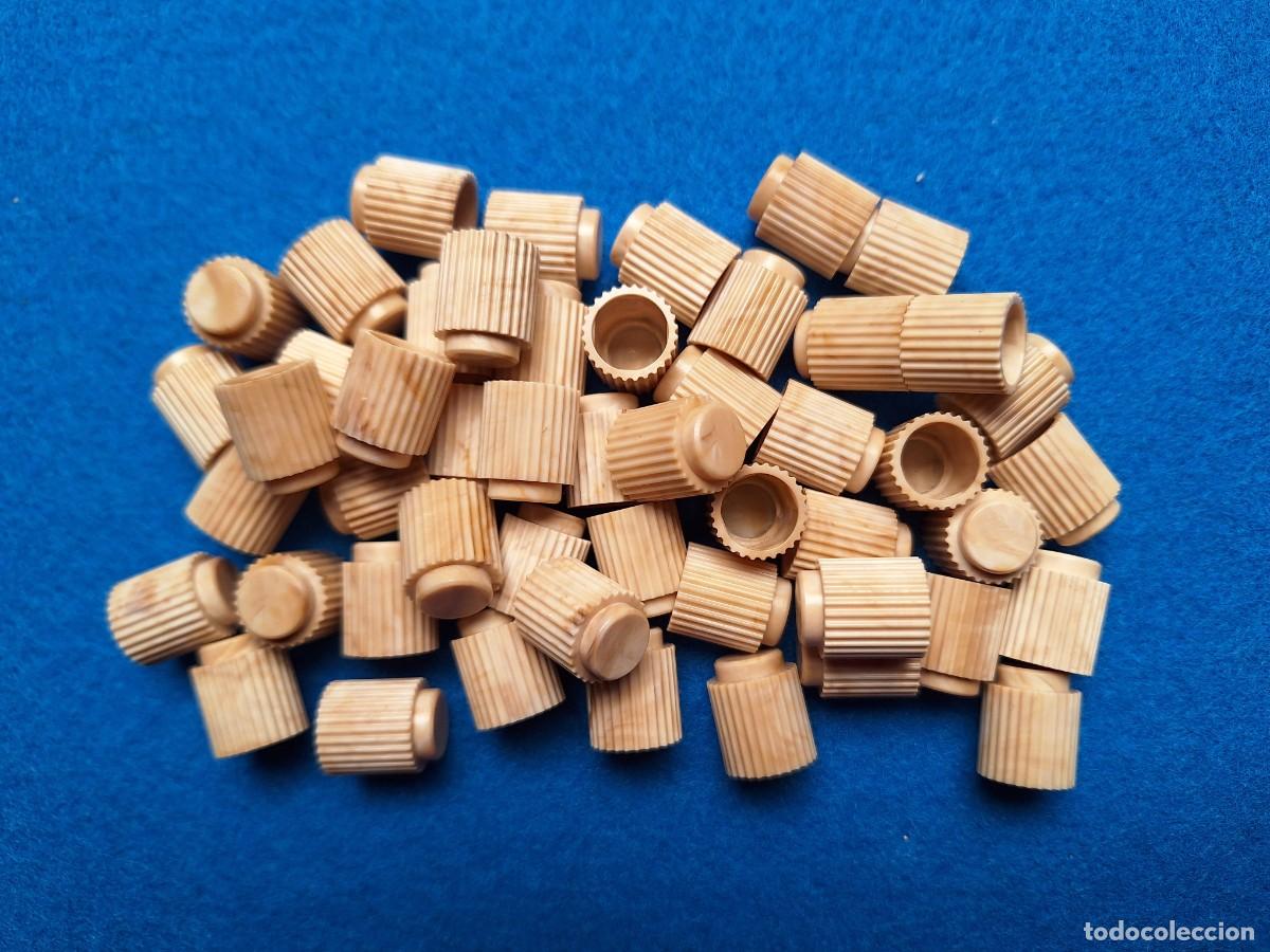 Juguetes antiguos Exin: Lote Oferta 50 piezas redondas estriadas 1x1. Exin Castillos.
