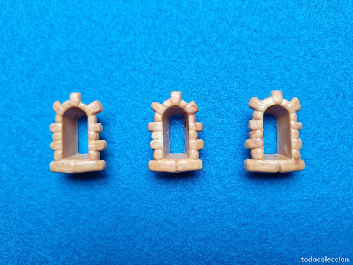 Juguetes antiguos Exin: Lote 3 Ventanas curvas 1x2, ELB, piezas cl&aacute;sicas de Exin Castillos.