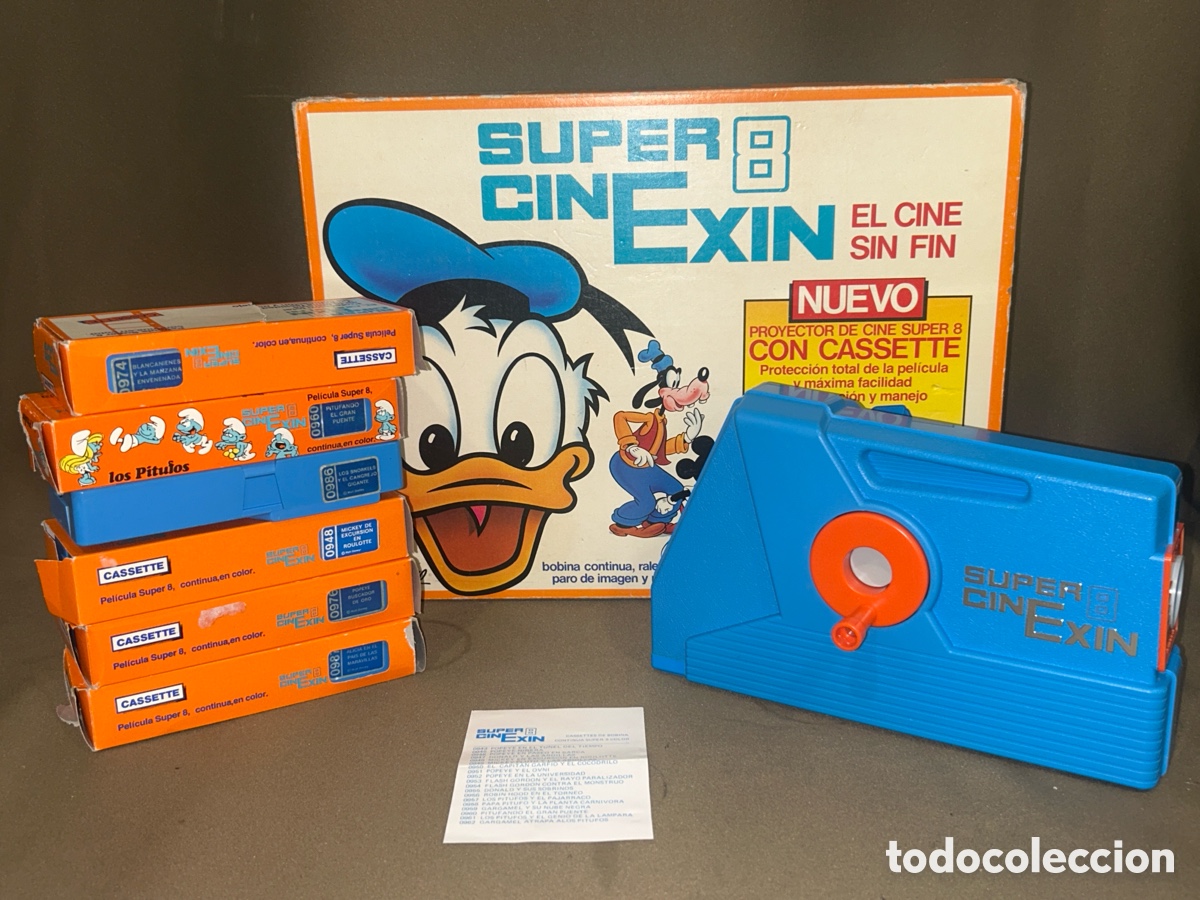 Juguetes antiguos Exin: SUPER 8 CINE EXIN EN SU CAJA + 6 PEL&Iacute;CULAS *FUNCIONA* *BUEN ESTADO*