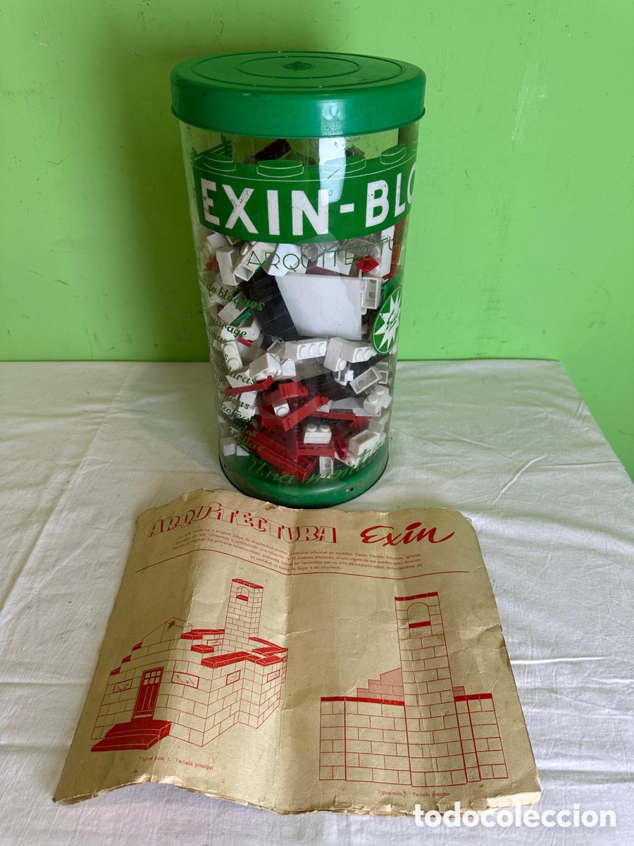 Juguetes antiguos Exin: Bote original Exin Blok Arquitectura con piezas y manual original vintage