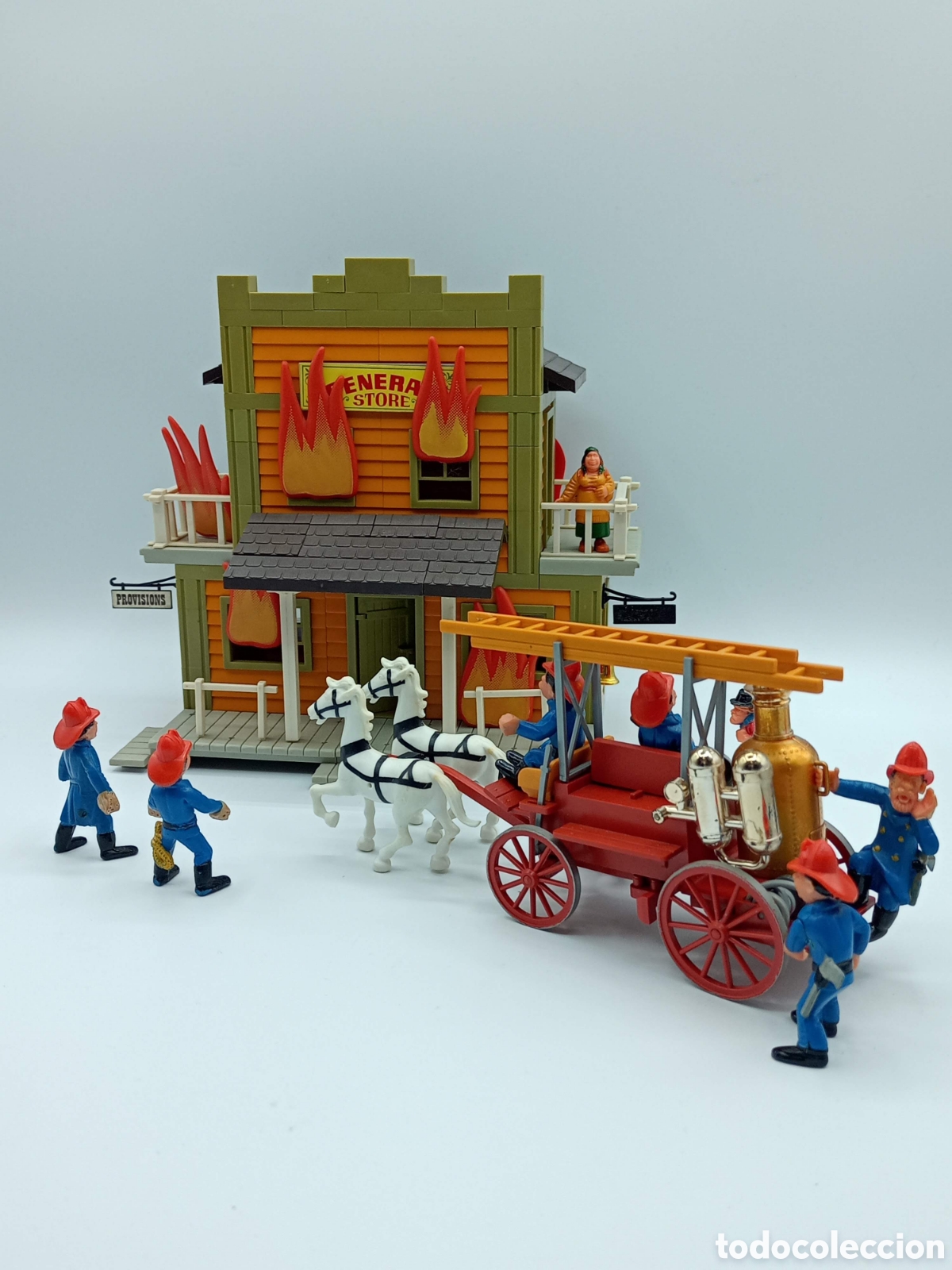 Juguetes antiguos Exin: Exin west lote coche de bomberos