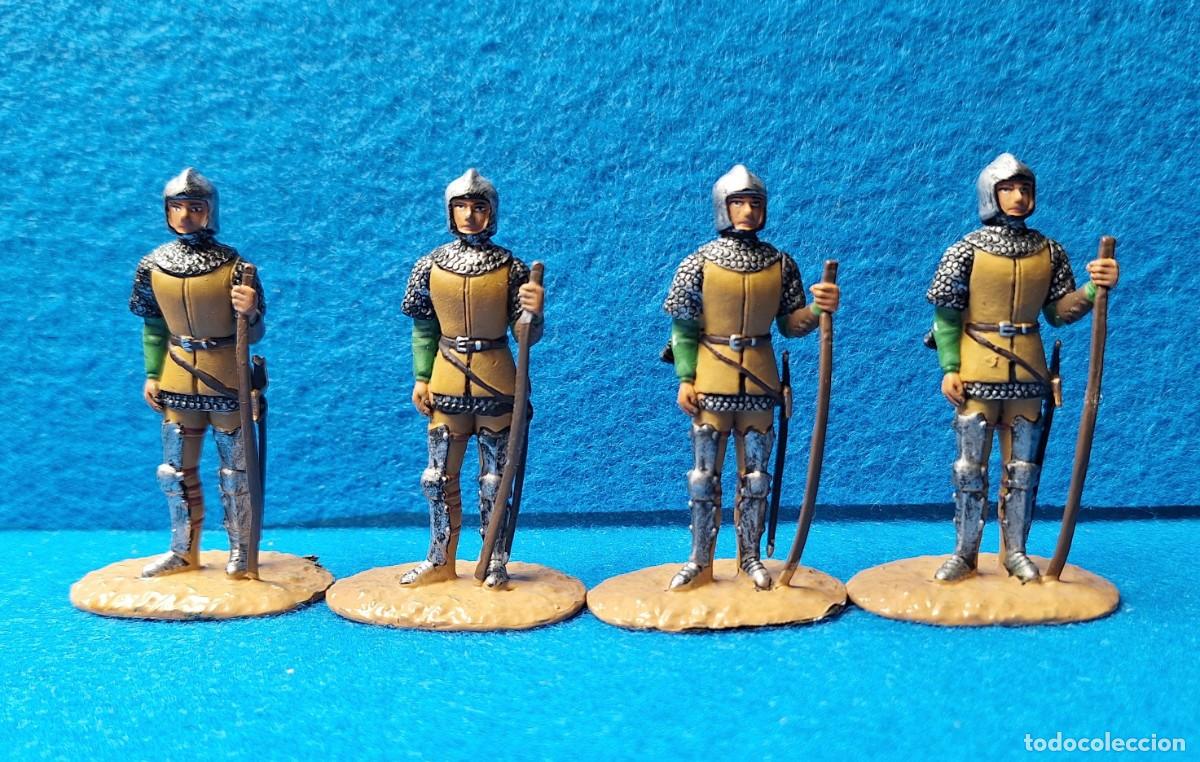 Juguetes antiguos Exin: Oferta 4x3. 4 Figuras medievales Altaya adaptadas y repintadas para Exin Castillos.