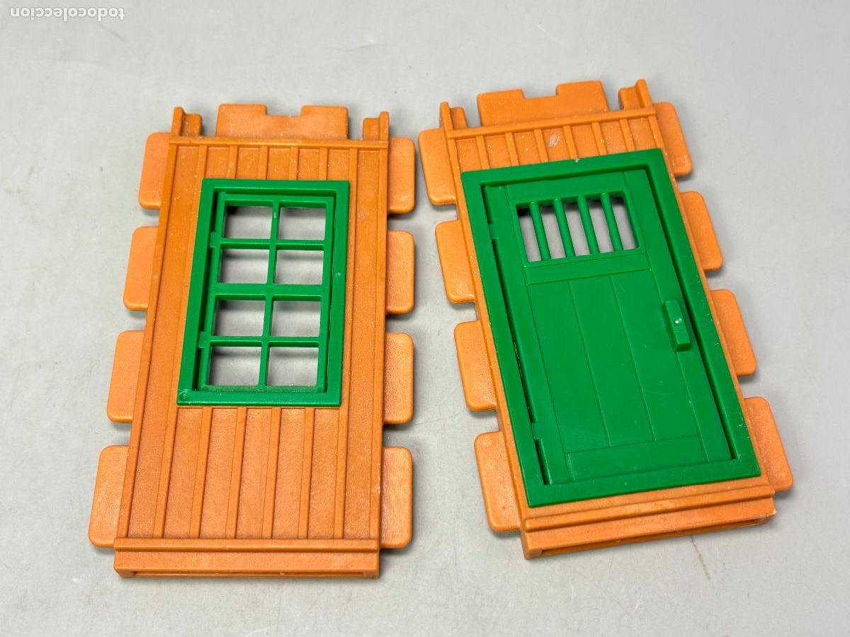Juguetes antiguos Exin: PLAYMOBIL 4305 lote pared con puerta y ventana estaci&oacute;n de tren