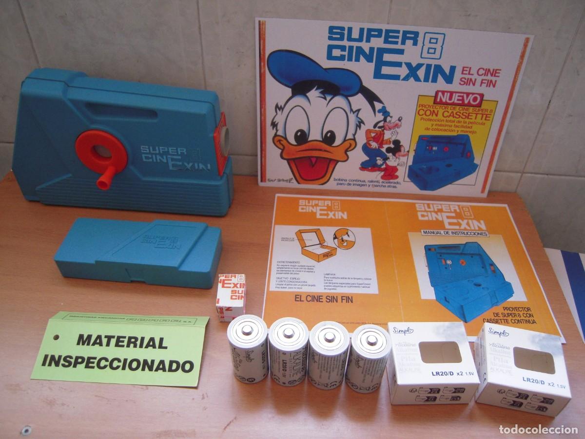 Juguetes antiguos Exin: Proyector SUPER- CINEXIN azul Juguete de 1983 Funcionando