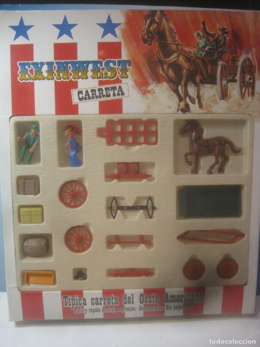 Juguetes antiguos Exin: EXIN WEST CARRETA REFERENCIA 2110 NUEVA EN CAJA A&Ntilde;OS 70 CON TODAS LAS PIEZAS Y ACCESORIOS