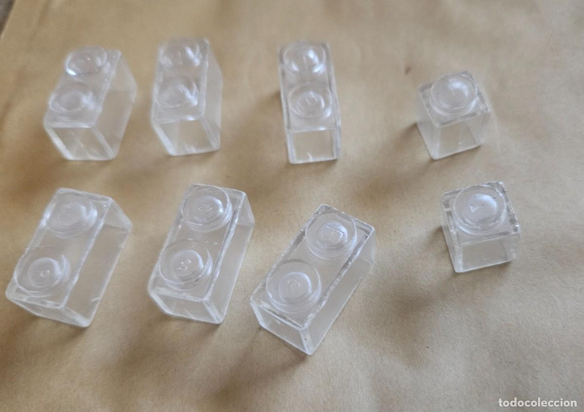 Juguetes antiguos Exin: Exin tente - 8 piezas transparentes ladrillo - 6 dobles y 2 simples