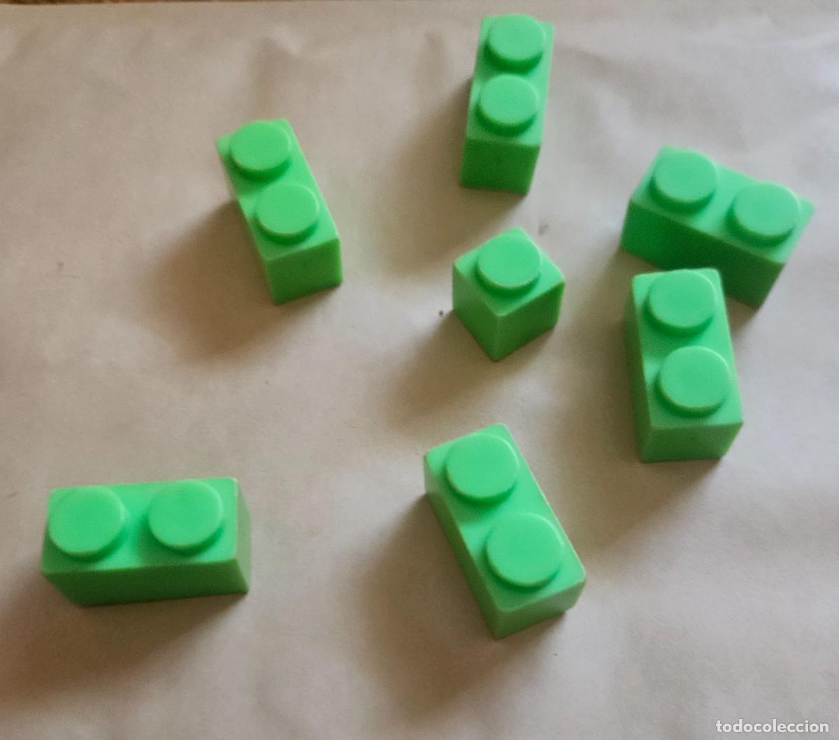 Juguetes antiguos Exin: Exin tente - 8 piezas verdes ladrillo bloque - 7 dobles y 1 simples - raro dif&iacute;cil