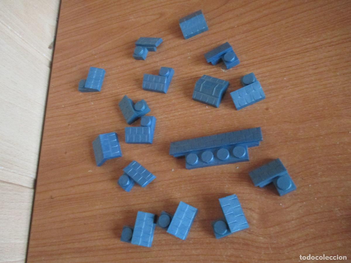 Juguetes antiguos Exin: EXIN CASTILLOS SERIE GOLDEN: 1 LOTE DE 16 TEJADOS AZULES VARIADOS