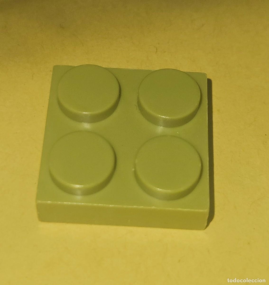 Juguetes antiguos Exin: Exin West - pieza placa 2x2 verde original a&ntilde;os 70 2 x 2 cuatro pivotes doble cuadrada plana