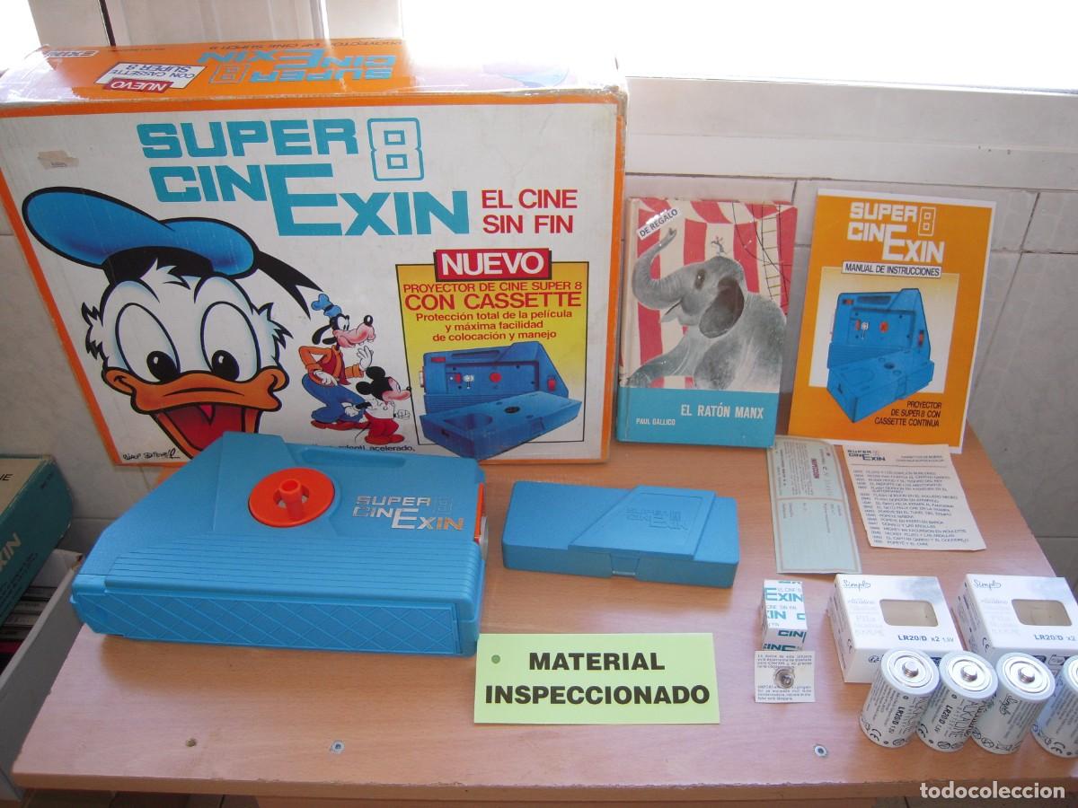 Juguetes antiguos Exin: Super Cinexin el Cine sin Fin. Azul 1983 Completo Funcionando + Pelicula + Pilas