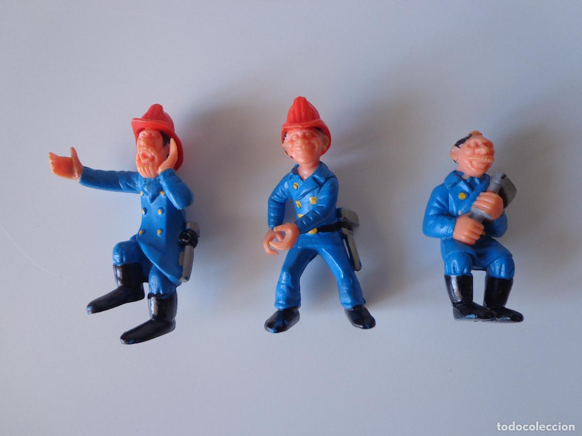 Juguetes antiguos Exin: Exin West Bomberos Lote de 3 figuras